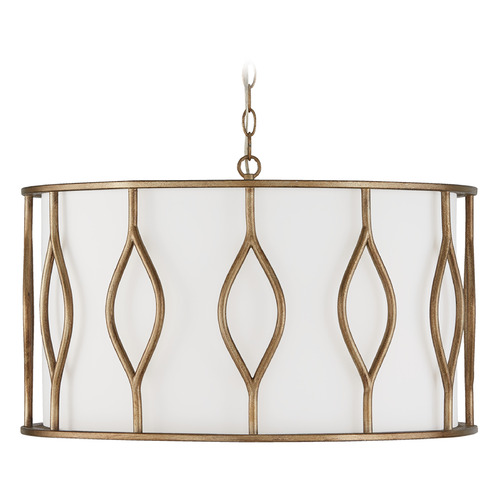 Capital Lighting Capital Lighting Cohen Mystic Luster Pendant Light with Drum Shade 352541ML