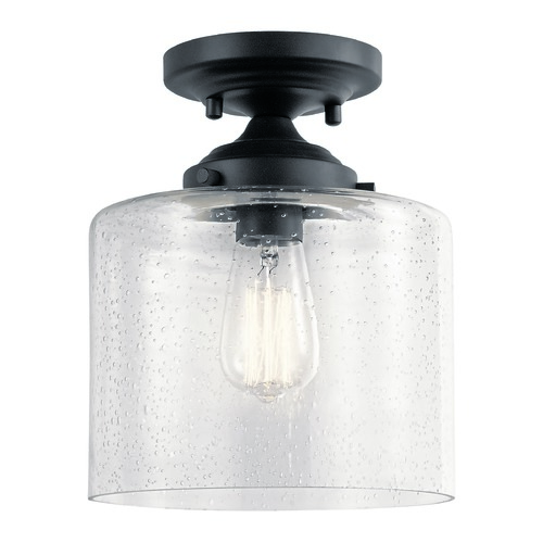 Kichler Lighting Winslow 8.50-Inch Black Semi-Flush Mount by Kichler Lighting 44033BK