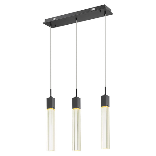 Avenue Lighting Original Glacier 3-Light LED Multi-Light Pendant in Matte Black by Avenue Lighting HF1900-3-GL-BK-C