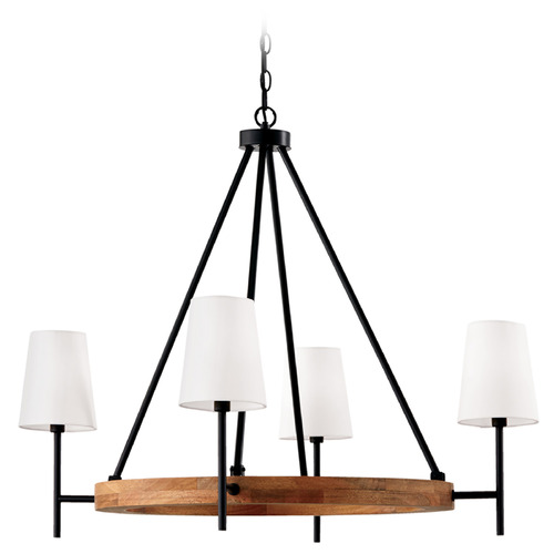 Capital Lighting Capital Lighting Jonah Light Wood and Matte Black Chandelier 450841WK-709