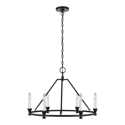 Visual Comfort Studio Collection Chapman & Meyers 29.38-Inch Keystone Aged Iron Chandelier by Visual Comfort Studio CC1196AI
