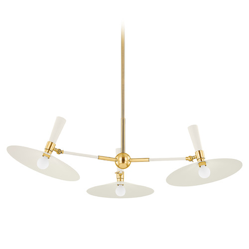 Mitzi by Hudson Valley Mitzi By Hudson Valley Tali Roth Milena Aged Brass & Soft Cream LED Chandelier H906803-AGB/SCR