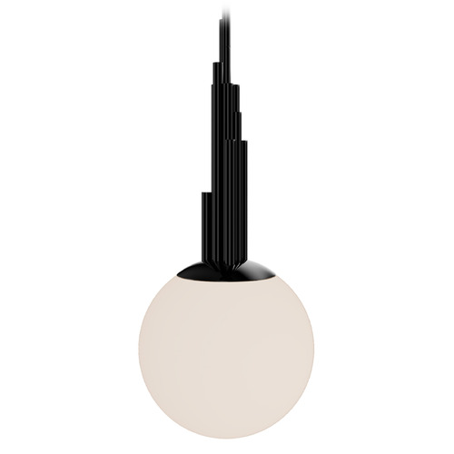 Modern Forms by WAC Lighting Modern Forms Sybil Polished Black Nickel LED Mini-Pendant Light with Globe Shade PD-60510-40-NB