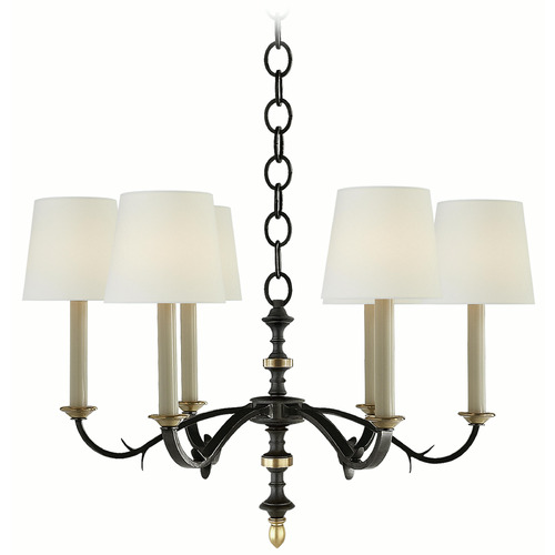 Visual Comfort Signature Collection Visual Comfort Signature Collection Thomas O'brien Channing Black & Brass Chandelier TOB5119BR/HAB-L