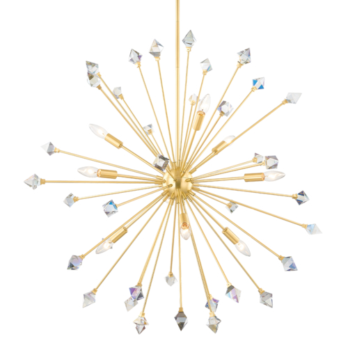 Mitzi by Hudson Valley Genesis 36.50-Inch Chandelier in Aged Brass by Mitzi by Hudson Valley H727809-AGB