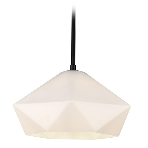 Alora Lighting Alora Lighting Krysta Matte Black Pendant Light with Hexagon Shade PD424514MBOP
