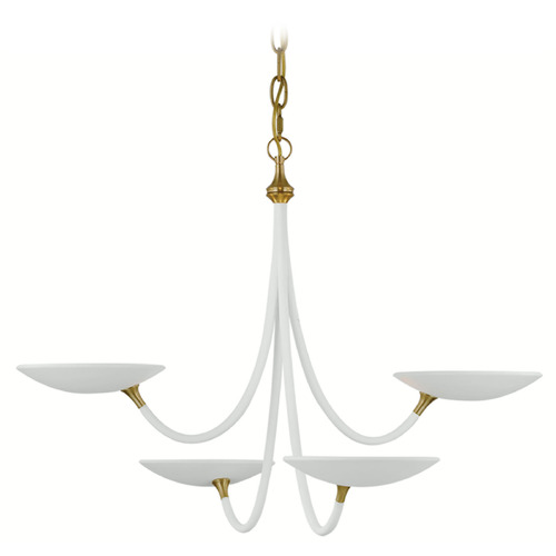 Visual Comfort Signature Collection Thomas OBrien Keira Chandelier in Matte White by VC Signature TOB5780WHT/HAB