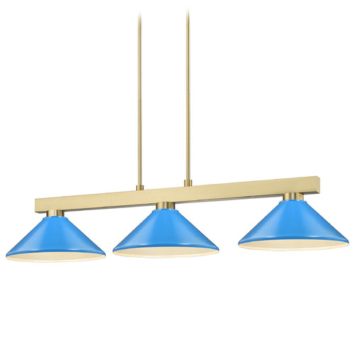 Z-Lite Z-Lite Cobalt Modern Gold Billiard Light with Conical Shade 152MGLD-MEB