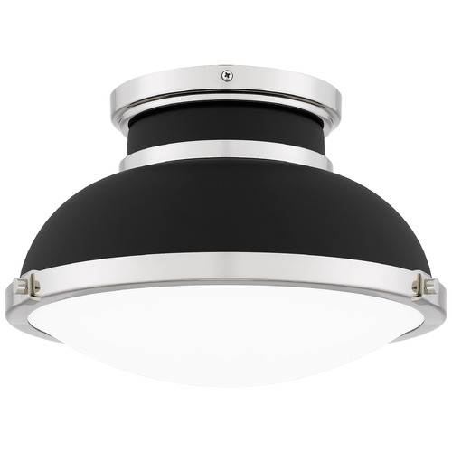 Quoizel Lighting Quoizel Lighting Quoizel Flush Mount Matte Black & Polished Nickel Flushmount Light QFL6184MBK