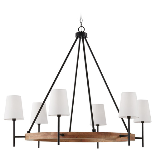 Capital Lighting Capital Lighting Jonah Light Wood and Matte Black Chandelier 450861WK-709