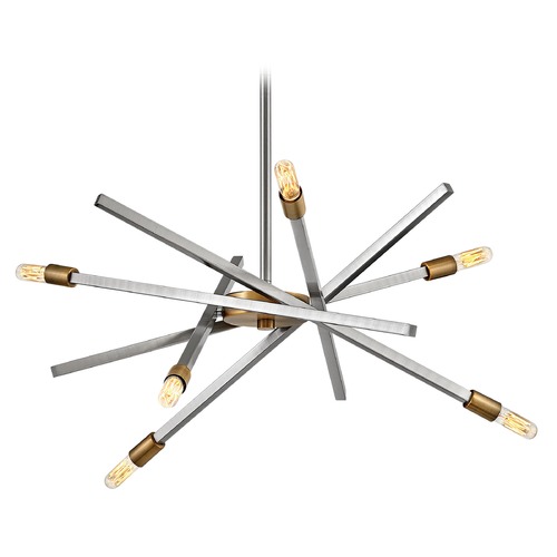 Hinkley Archer 26-Inch Brushed Nickel & Brushed Bronze Chandelier by Hinkley Lighting 4765BN