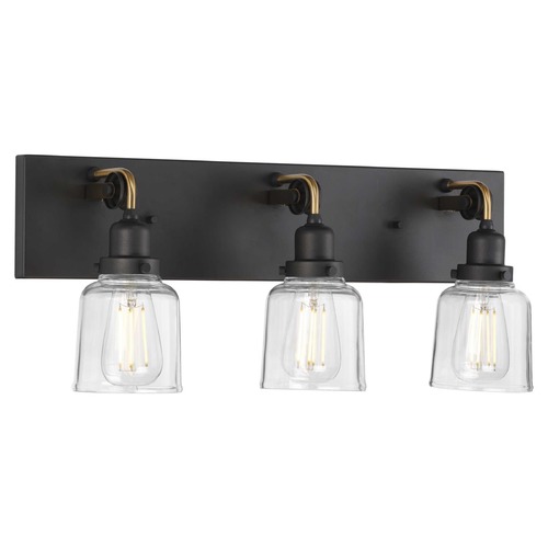 Progress Lighting Rushton 24-Inch Vanity Light in Graphite & Antique Brass by Progress Lighting P300228-143