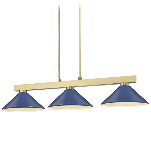Z-Lite Z-Lite Cobalt Modern Gold Billiard Light with Conical Shade 152MGLD-MNB