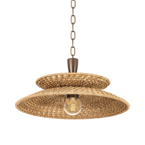 Troy Lighting Landry 20-Inch Abaca Pendant in Bronze Leaf by Troy Lighting F1820-BRL