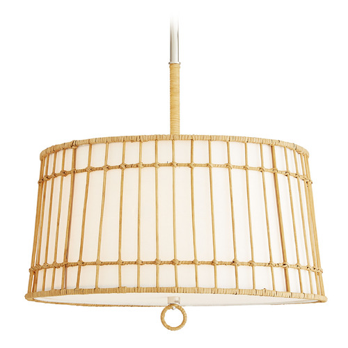 Arteriors Home Lighting Sea Island Pendant in Rattan & Polished Nickel by Arteriors Home DW49001