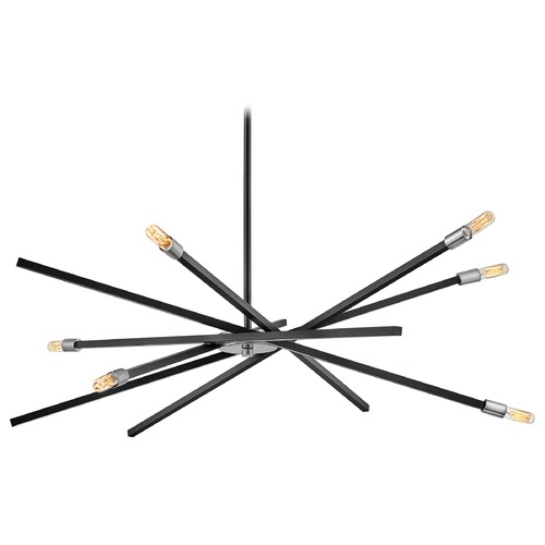Hinkley Archer 42.50-Inch Satin Black & Brushed Nickel Chandelier by Hinkley Lighting 4766SK