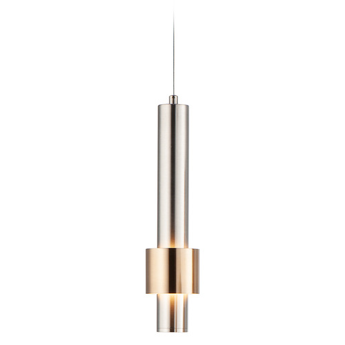 ET2 Lighting Reveal LED Mini Pendant in Satin Nickel & Brass by ET2 Lighting E24751-SNSBR