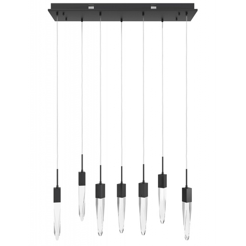 Avenue Lighting Avenue Lighting Original Aspen Matte Black LED Multi-Light Pendant with Rectangle Shade HF1900-7-AP-BK-C