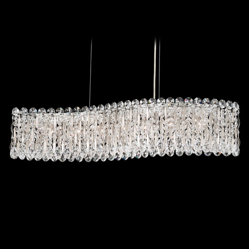 Schonbek Lighting Schonbek Worldwide Lighting Sarella Antique Silver Island Light with Abstract Shade RS8346N-48R