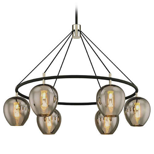 Troy Lighting Troy Lighting Iliad Textured Black & Polish Nickel Chandelier F6216-TBK/PN