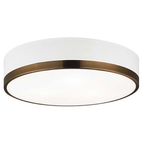 Matteo Lighting Trydor White & Aged Gold Flush Mount by Matteo Lighting M14303WHAG