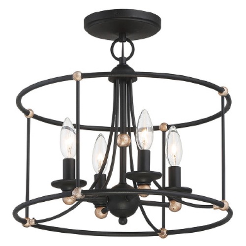 Minka Lavery Westchester County Sand Coal with Skyline Gold Leaf Semi-Flush Mount by Minka Lavery 1049-677