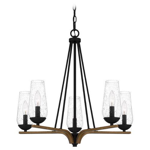 Quoizel Lighting Quoizel Lighting Rochester Matte Black & Aged Walnut Chandelier ROC5025MBK