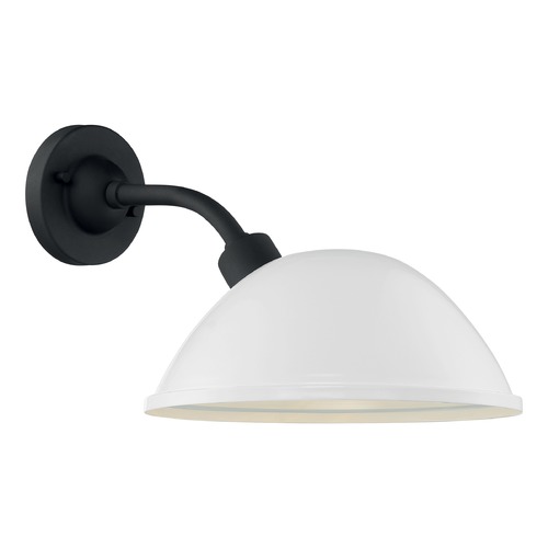 Satco Lighting South Street Gloss White & Textured Black Outdoor Wall Light by Satco Lighting 60/6906