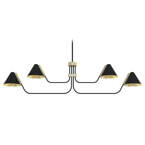 Hunter Fan Company Hunter Fan Company Grove Isle Matte Black & Modern Brass Chandelier 19206