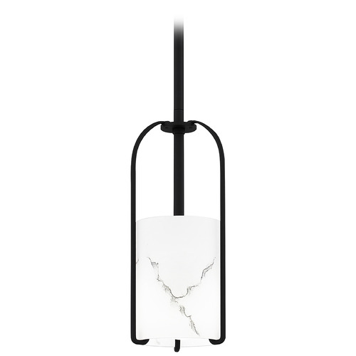 Quoizel Lighting Quoizel Lighting Fairbanks Matte Black Mini-Pendant Light with Cylindrical Shade FRB1505MBK