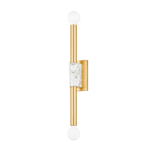 Mitzi by Hudson Valley Goldie 19.25-Inch Sconce in Aged Brass by Mitzi by Hudson Valley H911102-AGB