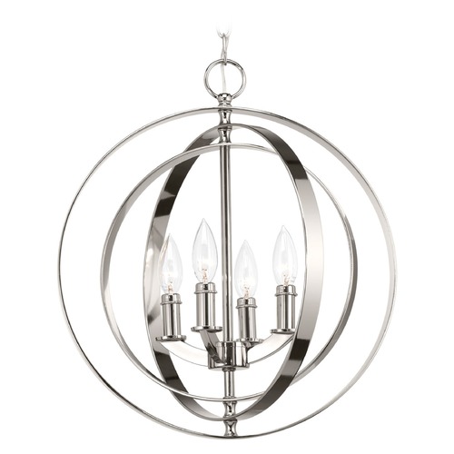Progress Lighting Equinox Polished Nickel Pendant by Progress Lighting P3827-104