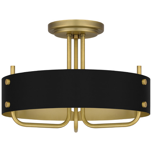 Quoizel Lighting Quoizel Lighting Madden Aged Brass & Black Semi-Flushmount Light MAD1717AB