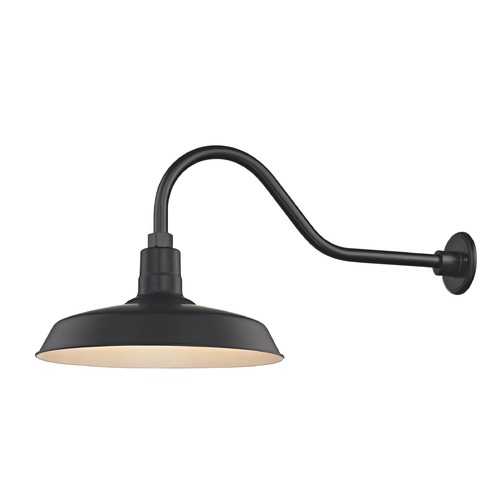 Recesso Lighting by Dolan Designs Recesso Lighting 16-Inch Black Gooseneck Barn Light BL-ARMQ-BLK/BL-SH16-BLK