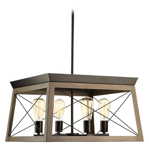 Progress Lighting Briarwood Bronze & Faux Painted Wood Pendant by Progress Lighting P400047-020