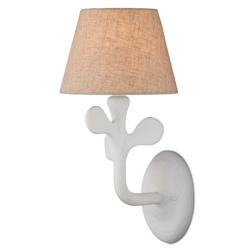 Currey and Company Lighting Currey and Company Charny Gesso White Sconce 5000-0240