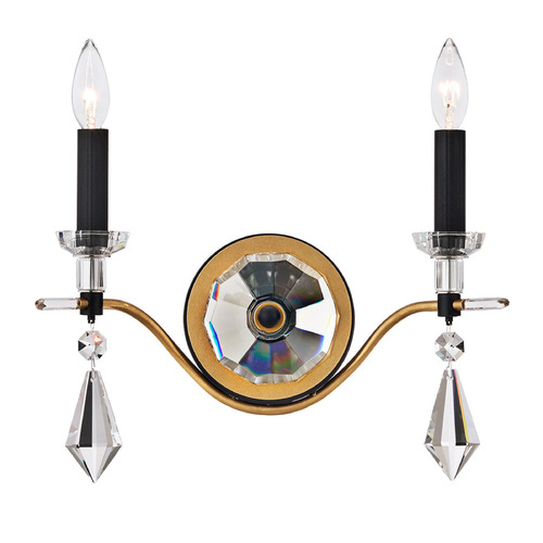 Schonbek Lighting Schonbek Worldwide Lighting Tempest Soft Gold & Black Sconce S5602-709/18R