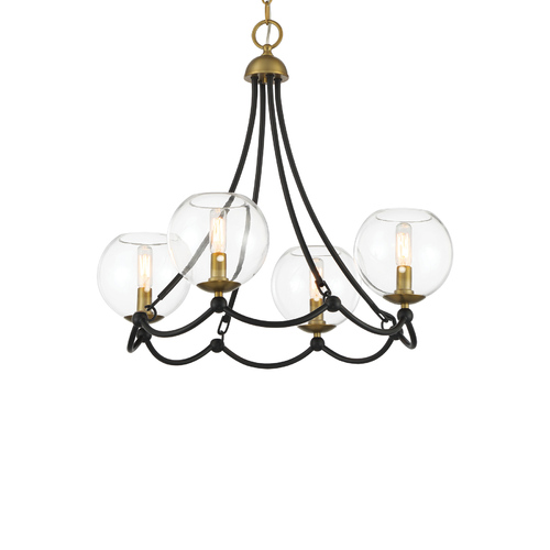 Minka Lavery Kearney Park 4-Light Chandelier in Soft Brass & Black by Minka Lavery 5065-726