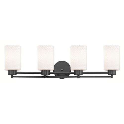 Design Classics Lighting Modern Bathroom Light White Glass Black 4 Lt 704-07 GL1020C