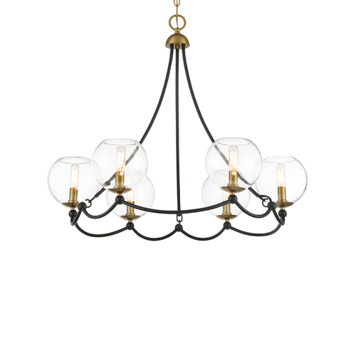 Minka Lavery Kearney Park 6-Light Chandelier in Coal & Brass by Minka Lavery 5066-726