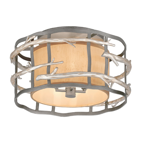 Troy Lighting Troy Lighting Adirondack Graphite / Warm Silver Leaf Flushmount Light C2881-GRA/WSL