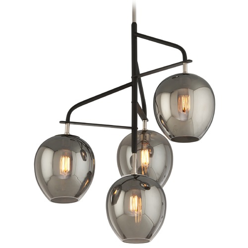 Troy Lighting Odyssey 34.50-Inch High Chandelier in Carbide Black & Polished Nickel by Troy Lighting F4296