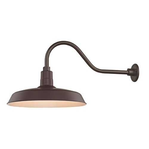 Recesso Lighting by Dolan Designs Bronze Gooseneck Barn Light with 18-Inch Shade BL-ARMQ-BZ/BL-SH18-BZ
