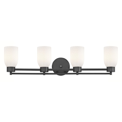 Design Classics Lighting Modern Bathroom Light White Glass Black 4 Lt 704-07 GL1020D