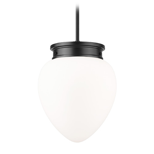 Z-Lite Z-Lite Gideon Matte Black Pendant Light with Teardrop Shade 1945P12-MB