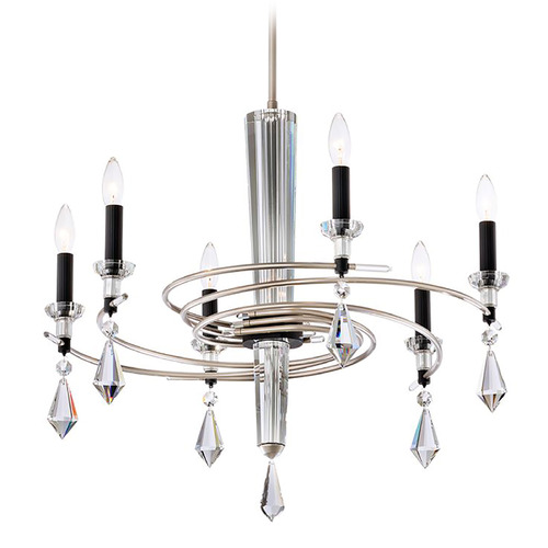 Schonbek Lighting Schonbek Worldwide Lighting Tempest Soft Silver & Black Chandelier S5606-710/18R