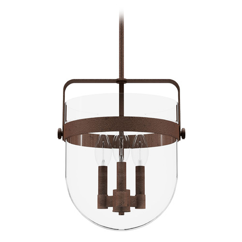 Hunter Fan Company Hunter Fan Company Karloff Textured Rust Pendant Light with Bowl / Dome Shade 19832