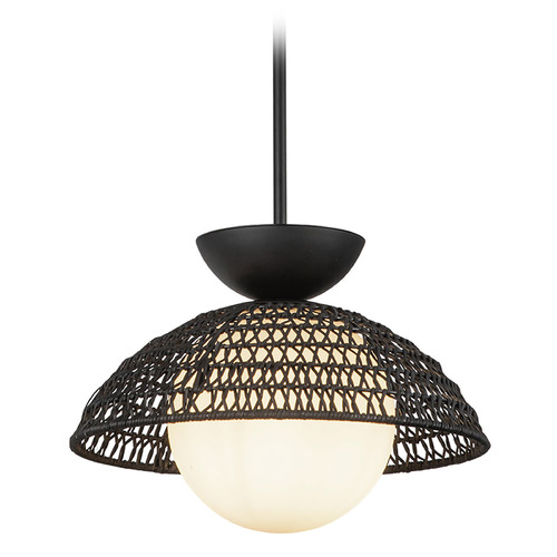 Alora Lighting Alora Lighting Perth Matte Black Pendant Light with Globe Shade PD490114MBOP
