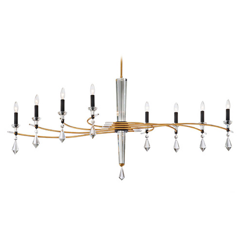Schonbek Lighting Schonbek Worldwide Lighting Tempest Soft Gold & Black Island Light S5608-709/18R