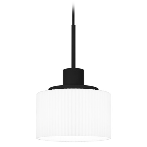 Quoizel Lighting Quoizel Lighting Callahan Matte Black Mini-Pendant Light with Drum Shade QPP6172MBK
